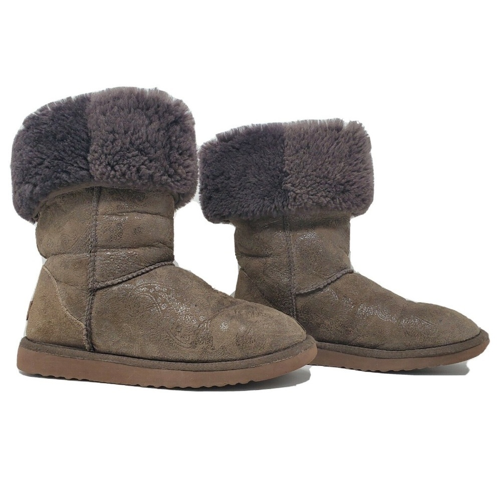 UGG Classic Tall Baroque Embossed Paisley Brown